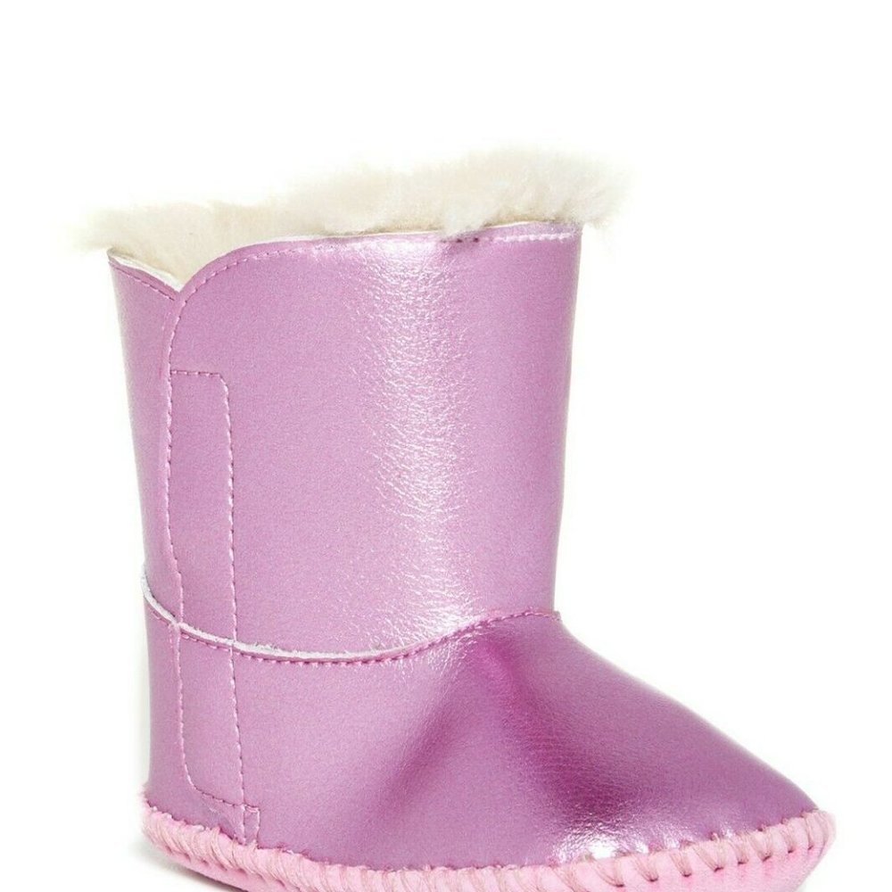 Ugg Australia Baby Newborn Size 0 - 6 Months Size 0/1 Pink Cassie Metallic Boot